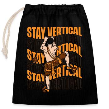 Stay Vertical Alpinklettern Sportklettern Kraxler - Verschließbarer Geschenkbeutel aus Baumwolle (25x30cm) - Schwarz - Vorne