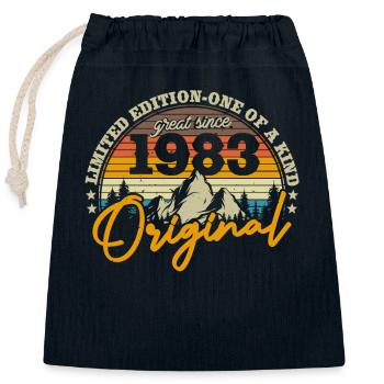 Birthday present 1983 - Closable cotton gift bag (25x30cm) - navy - Front