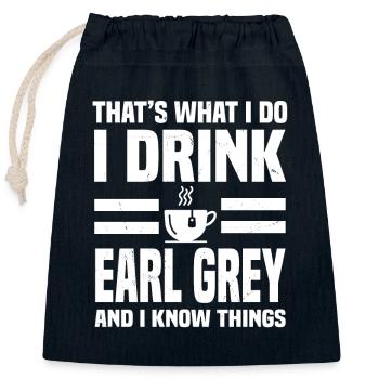 Earl Grey Lover Apparel Love Black Tea - Closable cotton gift bag (25x30cm) - navy - Front