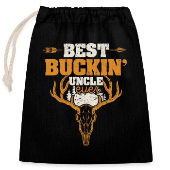 Best Buckin' Uncle Ever Hunting Bucking - Closable cotton gift bag (25x30cm) - black - Front
