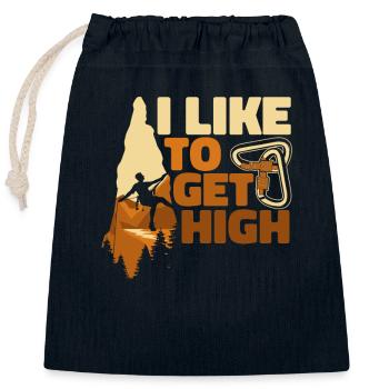 I Like To Get High Alpinklettern Sportklettern - Verschließbarer Geschenkbeutel aus Baumwolle (25x30cm) - Navy - Vorne