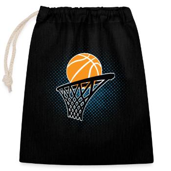 Joueur de basket-ball - Sac cadeau en coton avec cordon (25 x 30 cm) - noir - Devant