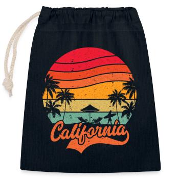 California Summer Vacation - Closable cotton gift bag (25x30cm) - navy - Front