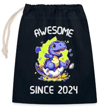Kids Dinos Birthday Party | Awesome since 2024 - Closable cotton gift bag (25x30cm) - navy - Front
