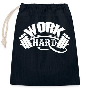 Arbeite hart (2) - - Verschließbarer Geschenkbeutel aus Baumwolle (25x30cm) - Navy - Vorne