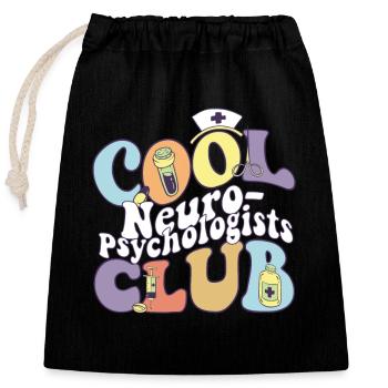 Psychologue Cool Neuropsychologists Club - Sac cadeau en coton avec cordon (25 x 30 cm) - noir - Devant