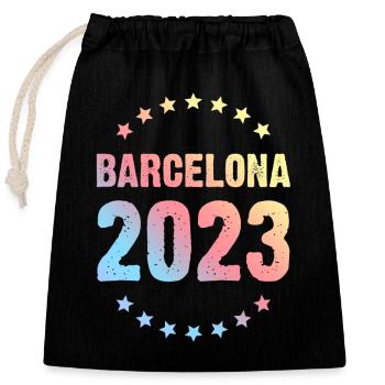 Barcelone 2023 - Sac cadeau en coton avec cordon (25 x 30 cm) - noir - Devant