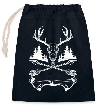 Deer Skull Compound Bow Elk Hunting - Closable cotton gift bag (25x30cm) - navy - Front