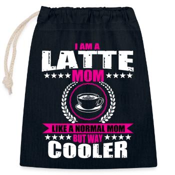 Latte Mama Coffee Drinker - Closable cotton gift bag (25x30cm) - navy - Front