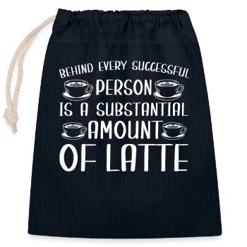 Funny Coffee Latte Gift - Closable cotton gift bag (25x30cm) - navy - Front