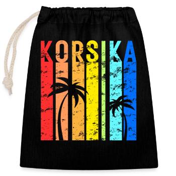 Korsika Urlaub Corsica Corse Idee - Verschließbarer Geschenkbeutel aus Baumwolle (25x30cm) - Schwarz - Vorne