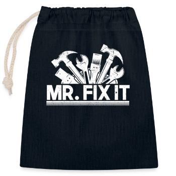 Mr Fix It Funny Handyman Wrench Tools Briy Repair - Sac cadeau en coton avec cordon (25 x 30 cm) - bleu marine - Devant