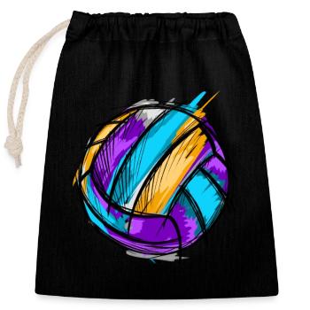 Volleyball - Closable cotton gift bag (25x30cm) - black - Front