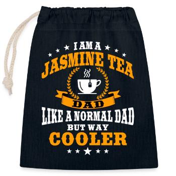 Lustiges Jasmin-Tee Papa - Verschließbarer Geschenkbeutel aus Baumwolle (25x30cm) - Navy - Vorne