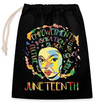 Juneteenth Frauen Afroamerikanische Wurzeln - Verschließbarer Geschenkbeutel aus Baumwolle (25x30cm) - Schwarz - Vorne