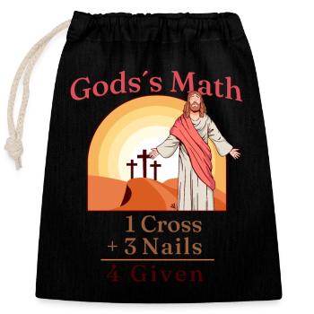 Nail Cross Faith on Team Jesus 1 Cross 3 nails 4 - Closable cotton gift bag (25x30cm) - black - Front