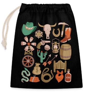 Wild West - Closable cotton gift bag (25x30cm) - black - Front
