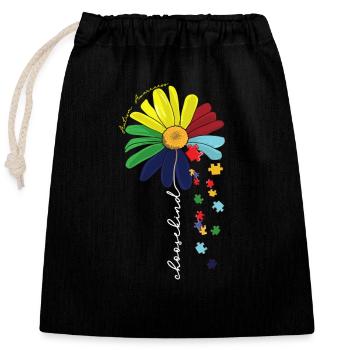 Wählen Sie Kind Autismus Bewusstsein Sonnenblume Mama Liebhaber - Verschließbarer Geschenkbeutel aus Baumwolle (25x30cm) - Schwarz - Vorne