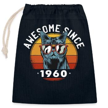 Awesome Since 1960, 63 Jahre alt, 63. Geburtstag - Verschließbarer Geschenkbeutel aus Baumwolle (25x30cm) - Navy - Vorne