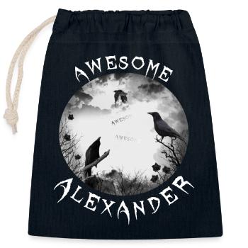 Alexander Geburtstag Alex - Verschließbarer Geschenkbeutel aus Baumwolle (25x30cm) - Navy - Vorne