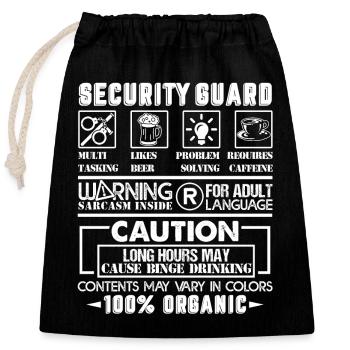 Security Guard Security Guard Solve Problems - Closable cotton gift bag (25x30cm) - black - Front