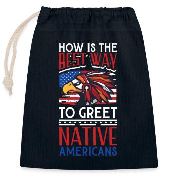 Indische Ureinwohner Geschichte Der Indigenen - Verschließbarer Geschenkbeutel aus Baumwolle (25x30cm) - Navy - Vorne