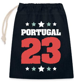 Portugal 23 Jersey 2023 - Closable cotton gift bag (25x30cm) - navy - Front