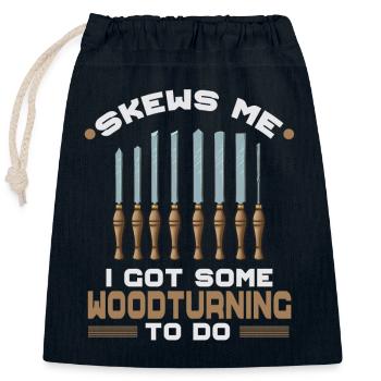 Turning Wood Lathe Lathe - Closable cotton gift bag (25x30cm) - navy - Front