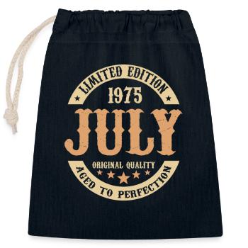 July 1975 Vintage Birthday Gift - Closable cotton gift bag (25x30cm) - navy - Front