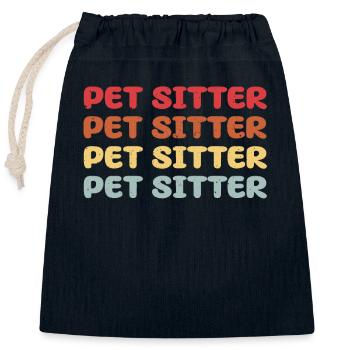 Pet sitter - Closable cotton gift bag (25x30cm) - navy - Front
