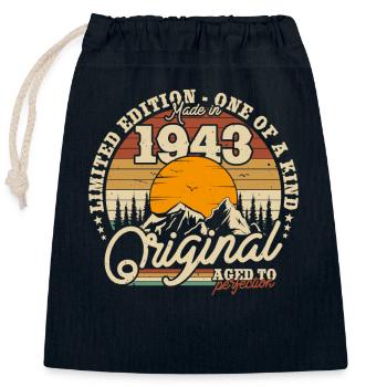 Jahrgang 1943 Geburtstagsgeschenk - Verschließbarer Geschenkbeutel aus Baumwolle (25x30cm) - Navy - Vorne