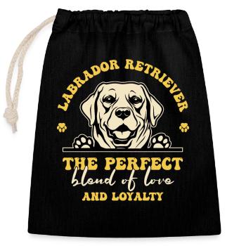 Labrador - Closable cotton gift bag (25x30cm) - black - Front