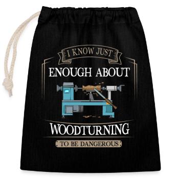 Turning Wood Lathe Lathe - Closable cotton gift bag (25x30cm) - black - Front