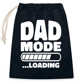 DAD mode Loading Vater Mode Loading - Verschließbarer Geschenkbeutel aus Baumwolle (25x30cm) - Navy - Vorne
