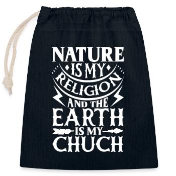 Indian Aborigines History of the Indigenous People - Closable cotton gift bag (25x30cm) - navy - Front