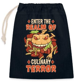 Horror Burger Fastfood Halloween Scary Food Monste - Verschließbarer Geschenkbeutel aus Baumwolle (25x30cm) - Navy - Vorne