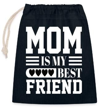Mom Is My Bestfriend - Verschließbarer Geschenkbeutel aus Baumwolle (25x30cm) - Navy - Vorne