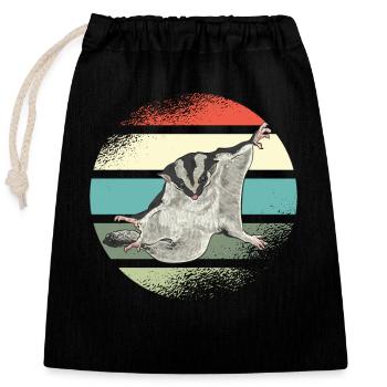 Short-headed glider Sugar Glider - Closable cotton gift bag (25x30cm) - black - Front
