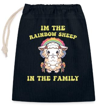 Ich bin die Rainbow Sheep LGBT Family Pride Community - Verschließbarer Geschenkbeutel aus Baumwolle (25x30cm) - Navy - Vorne
