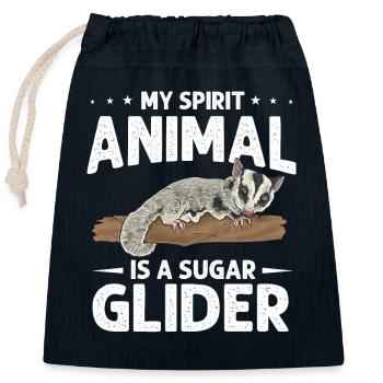 Short-headed glider Sugar Glider - Closable cotton gift bag (25x30cm) - navy - Front