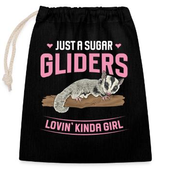 Short-headed glider Sugar Glider - Closable cotton gift bag (25x30cm) - black - Front