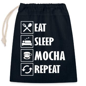 Drôle de cadeau de café Moka - Sac cadeau en coton avec cordon (25 x 30 cm) - bleu marine - Devant