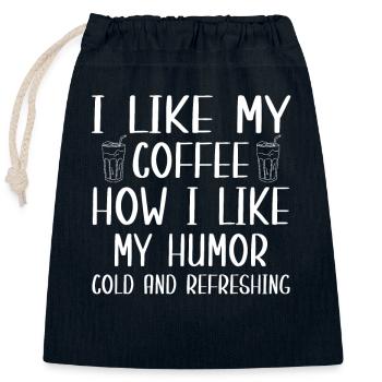 Lustiger Aromatisierter Kaffee Spruch - Verschließbarer Geschenkbeutel aus Baumwolle (25x30cm) - Navy - Vorne