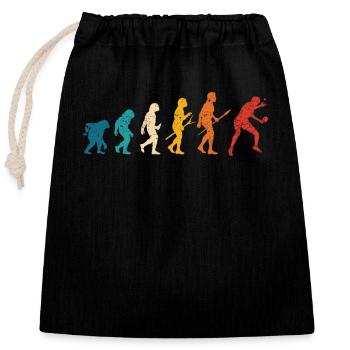 Ping Pong Evolution des Menschen Lustiger Tisch - Verschließbarer Geschenkbeutel aus Baumwolle (25x30cm) - Schwarz - Vorne