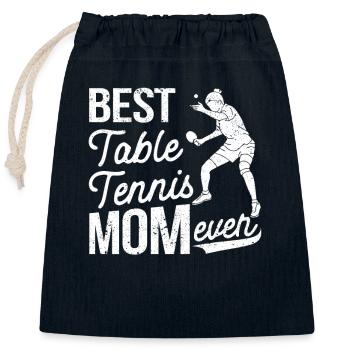 Beste Tischtennis-Mutter aller Zeiten Lustiger - Verschließbarer Geschenkbeutel aus Baumwolle (25x30cm) - Navy - Vorne