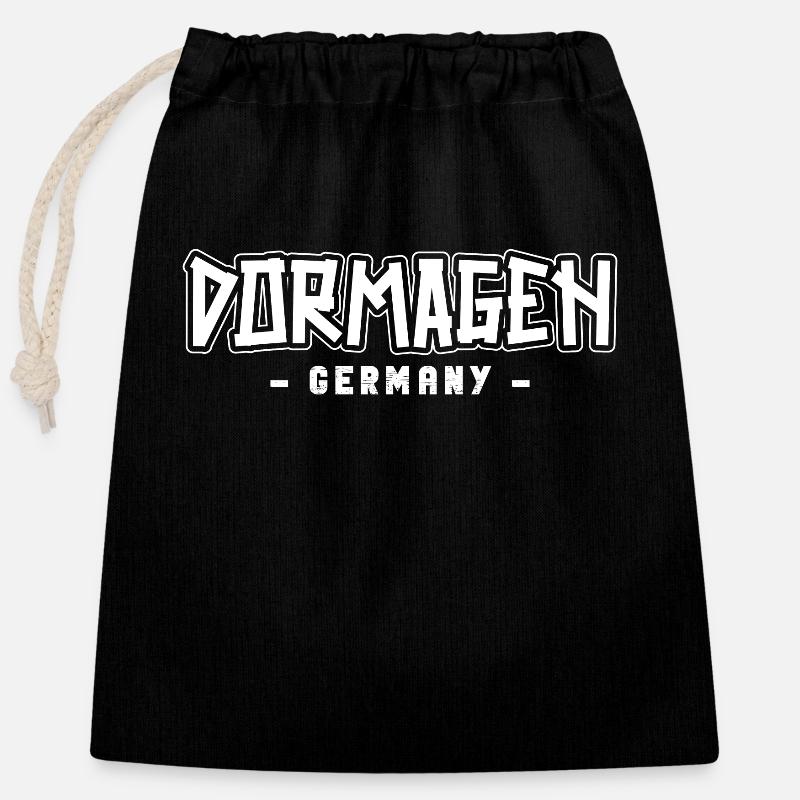 Dormagenerin Dormagener Dormagen - Verschließbarer Geschenkbeutel aus Baumwolle (25x30cm) - Schwarz