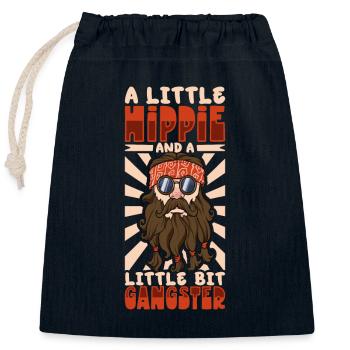 Hippie Lifestyle Flower Power Free Spirit Harmony - Verschließbarer Geschenkbeutel aus Baumwolle (25x30cm) - Navy - Vorne