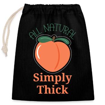 All Natural Curvy Body Positivity - Sac cadeau en coton avec cordon (25 x 30 cm) - noir - Devant