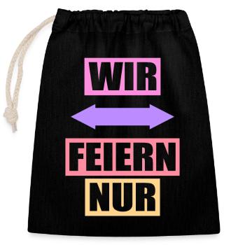 Junggesellenabschied Poltern Polterabend JGA - Verschließbarer Geschenkbeutel aus Baumwolle (25x30cm) - Schwarz - Vorne