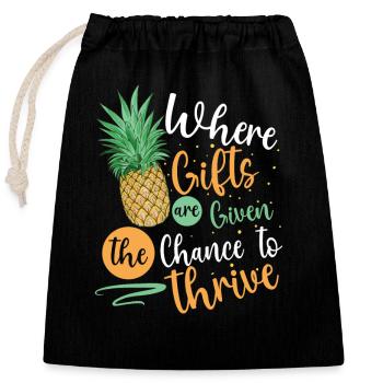 Day of embryo transfer IVF in vitro fertilization - Closable cotton gift bag (25x30cm) - black - Front